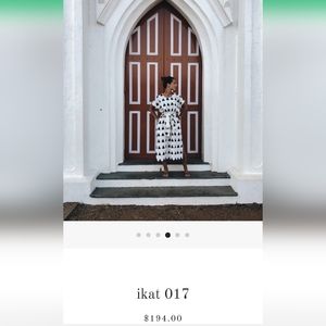 Bundle Textiles Ikat Kaftan in Blue/Cream size OS